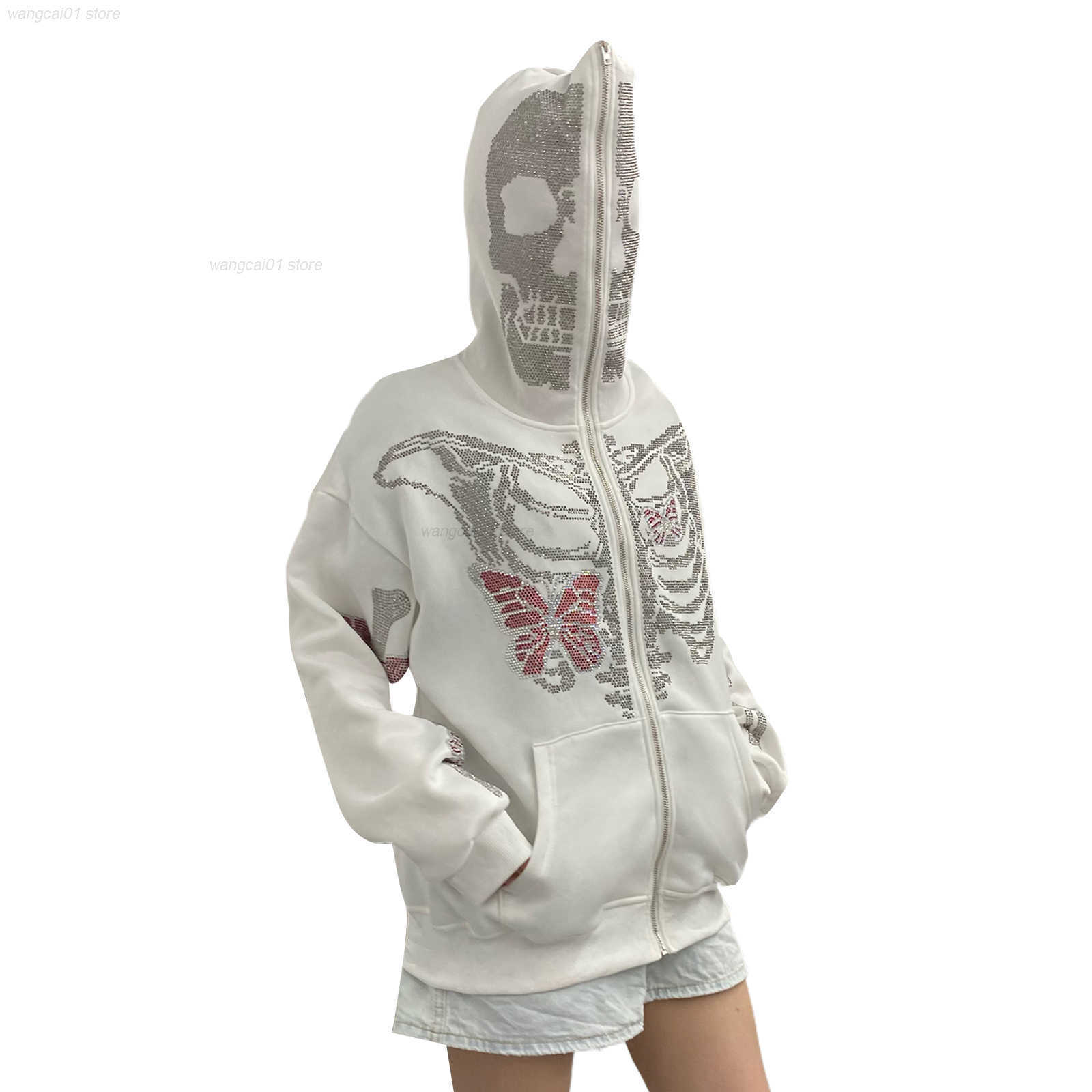 Men' Jackets Rhinestone Butterfly Sketon Hoodie Y2k Full Zip Up Hoodies Over Face Graphic Skull Aesthetic Goth Hooded Sweatshirt Jacket 1117H22, Packing bag
Men' Jackets Rhinestone Butterfly Sketon Hoodie Y2k Full Zip Up Hoodies Over Face Graphic Skull Aesthetic Goth Hooded Sweatshirt Jacket 1117H22, Packing bag