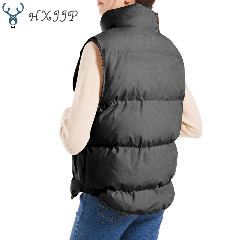 Women's Vests HXJJP Down Cotton Sleeveless Jackets Women Short Puffer Inflatable Vest Autumn Winter Loose Outerwear Bread Waistcoat 709 221117