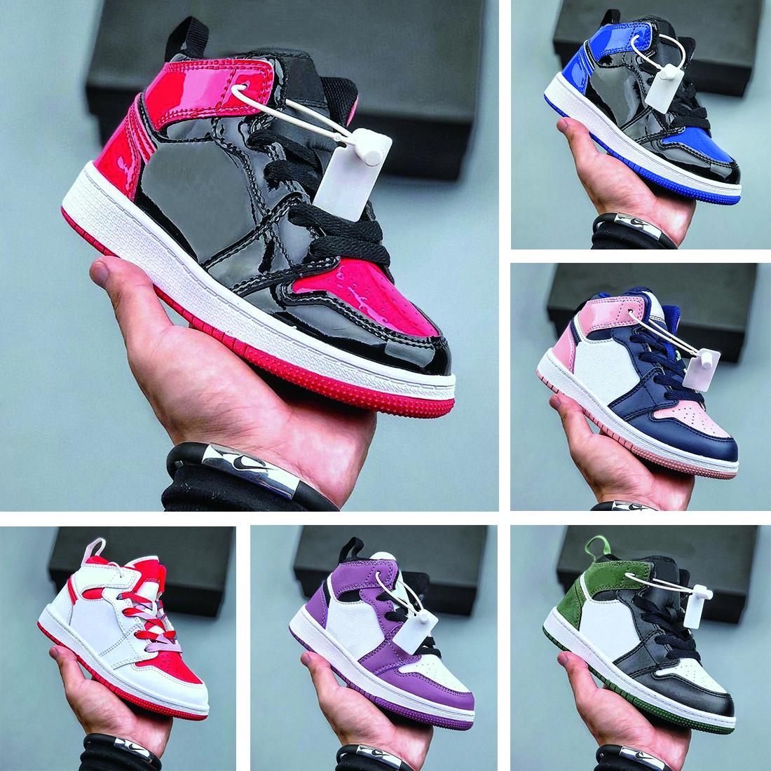 Kids 1 Basketball Shoes Toddlers Shoe Patent Bred jumpman 1S University Blue Light Smoke Grey Trainers Sneakers for Children Eur24-35, Item#7
Kids 1 Basketball Shoes Toddlers Shoe Patent Bred jumpman 1S University Blue Light Smoke Grey Trainers Sneakers for Children Eur24-35, Item#7