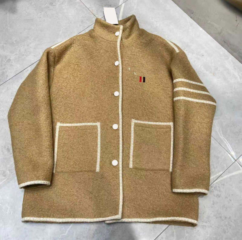 Jacket Womens Chest Letter Logo Jacquard Color Contrast Edge Profile Outerwear Stripe Of Arm Drop Shoulder Design Button Open Coats Women Clothes 1970, 14
Jacket Womens Chest Letter Logo Jacquard Color Contrast Edge Profile Outerwear Stripe Of Arm Drop Shoulder Design Button Open Coats Women Clothes 1970, 14