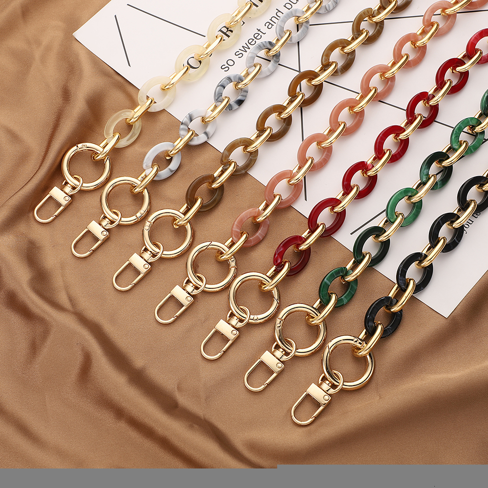 Bag Parts Accessories Acrylic Chain Strap Removable Colourful Womens Resin chain of bags Purse Fishbone 221116