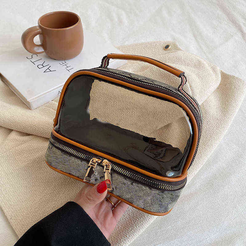 cosmetic bags cases bag portable new old flower doublelayer lar 220823