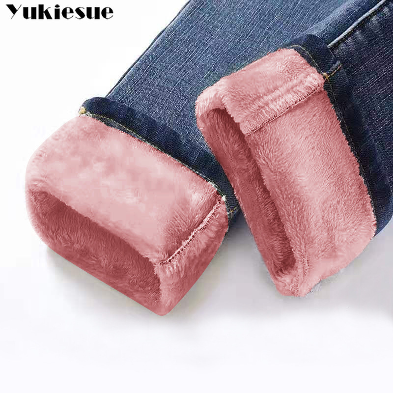 Women's Jeans Winter Warm Woman High Waist Casual Velvet Ladies Trousers Female Pantalon Denim jeans for Women Pants clothe 221117