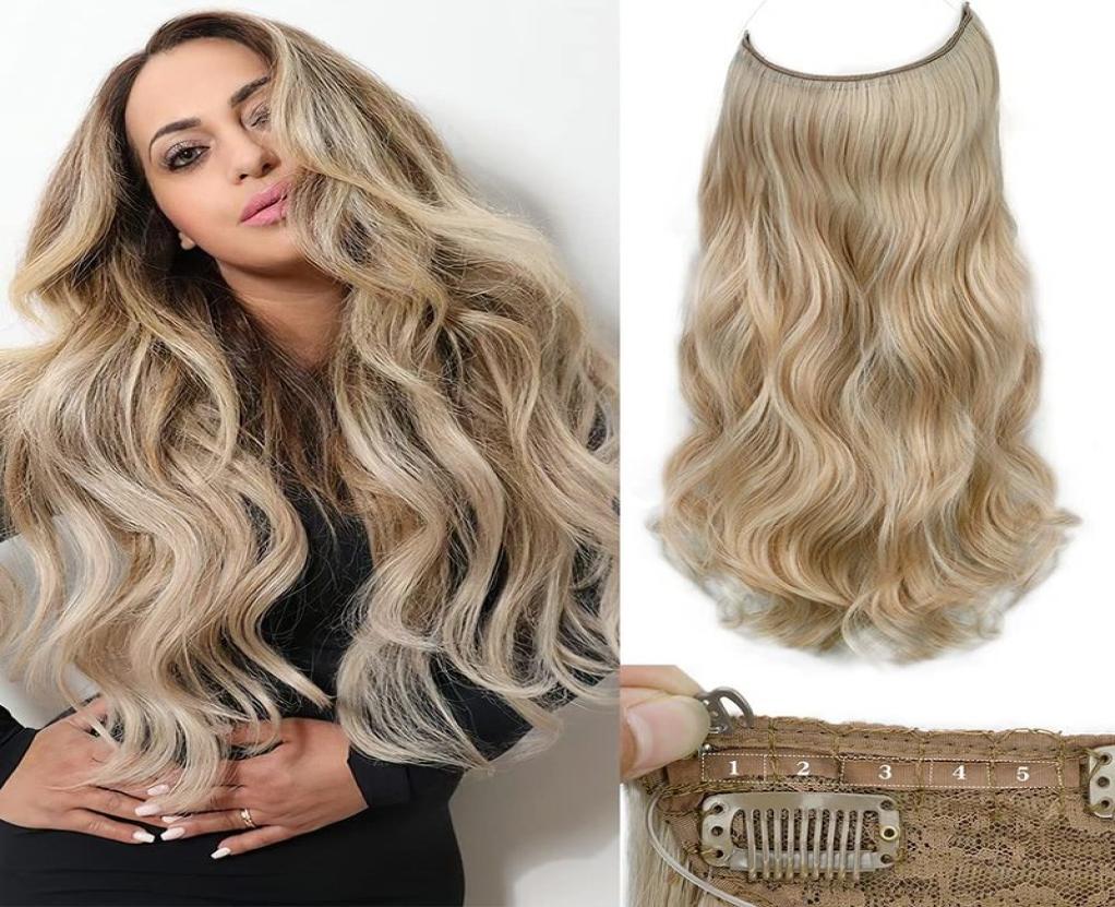 Lativ Synthetic Long Wave Halo Hair extensions Fish Line Fake Hair Piece For Women Bleach Blond Black Natural Looking 2202174313932
Lativ Synthetic Long Wave Halo Hair extensions Fish Line Fake Hair Piece For Women Bleach Blond Black Natural Looking 2202174313932