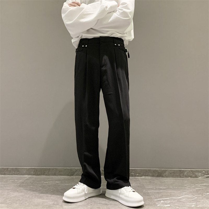 Mens Pants Solid Color Suit Men Fashion Business Society Dress Korean Loose Straight Office Formal Trousers 221117