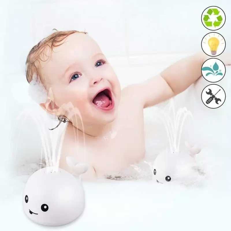 Baby Bath Toys Dinosaur& Whale Automatic Spray Water Toy with LED Light Sprinkler tub Shower for Toddlers Kids Boys