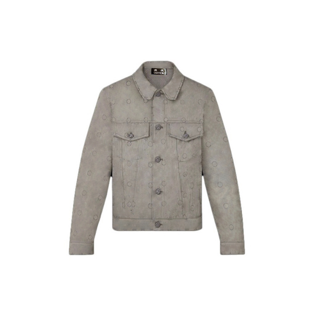 DUYOU Mens Jackets Full Logo Pattern Denim Jacket Classic Washed Shirts High-End Fashion For Men Women Jacket Tops 851081