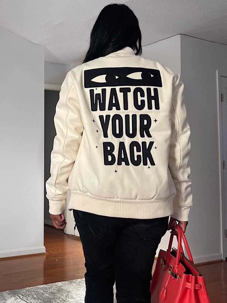 Women's Jackets Varsity Baseball Letterman Jacket Winter Clothes Women Cropped Cyber Y2K Streetwear Racing Bomber Jackets Autumn Coat 221116