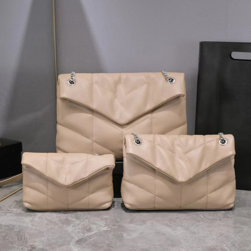 7A Designer handbags HOT square fat chain bag real leather women's handbag large-capacity shoulder bags 23cm 29cm and 32cm quilted messenger bag Cross Body CrossBody