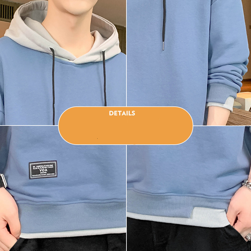 Mens Hoodies Sweatshirts Men Casual Harajuku Male Solid Color Pullover Tops Spring Autumn Fashion Hooded Clothing 221117