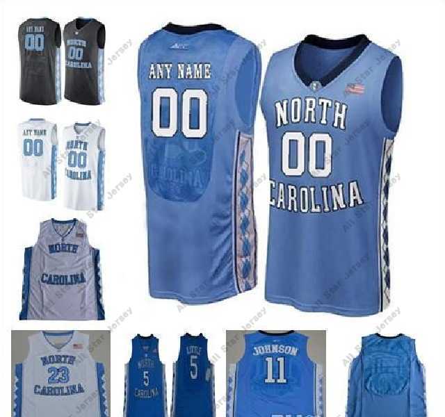 College Basketball Wears Custom North Carolina Tar Heels College Basketball Any Name Number Blue Black White 2 Cole Anthony CARTER Michael UNC Men Jerseys S-3XL