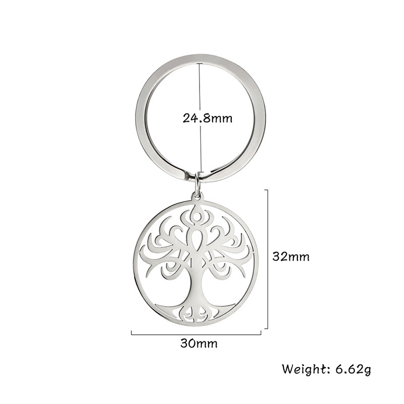 Life Tree Pendant Keychain Stainless Steel Keychains Keyring Thanksgiving Mother's Day Gift Key Chain