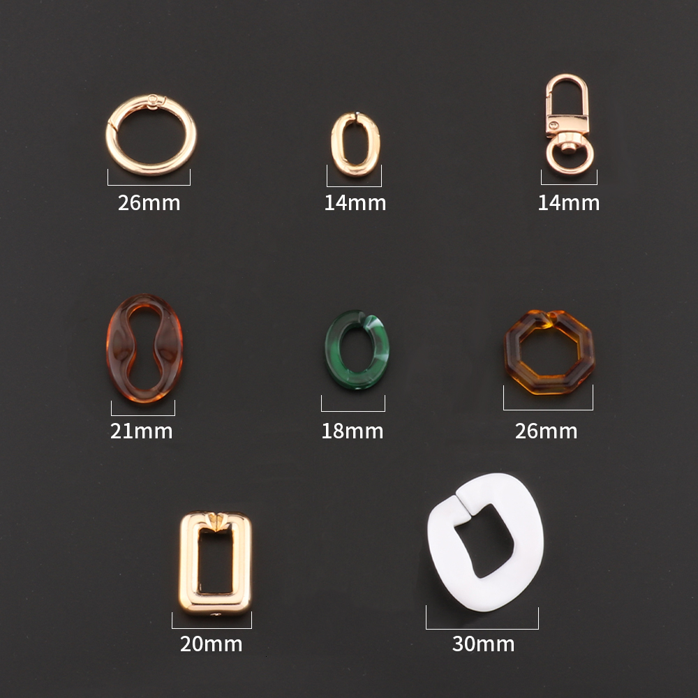Bag Parts Accessories Acrylic Chain Strap Removable Colourful Womens Resin chain of bags Purse Fishbone 221116