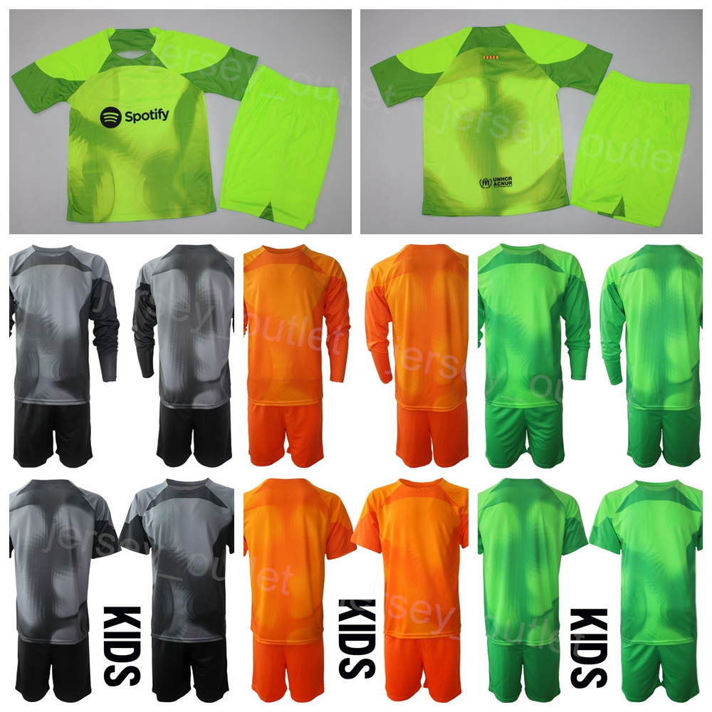 Club Team Goalie Long Sleeve GK Soccer 26 Inaki Pena Jersey Goalkeeper Set 1 Antoni Ramallets 36 Arnau Tenas 1 Marc-Andre Ter Stegen Football Shirt Kits Man Kids BaSai
