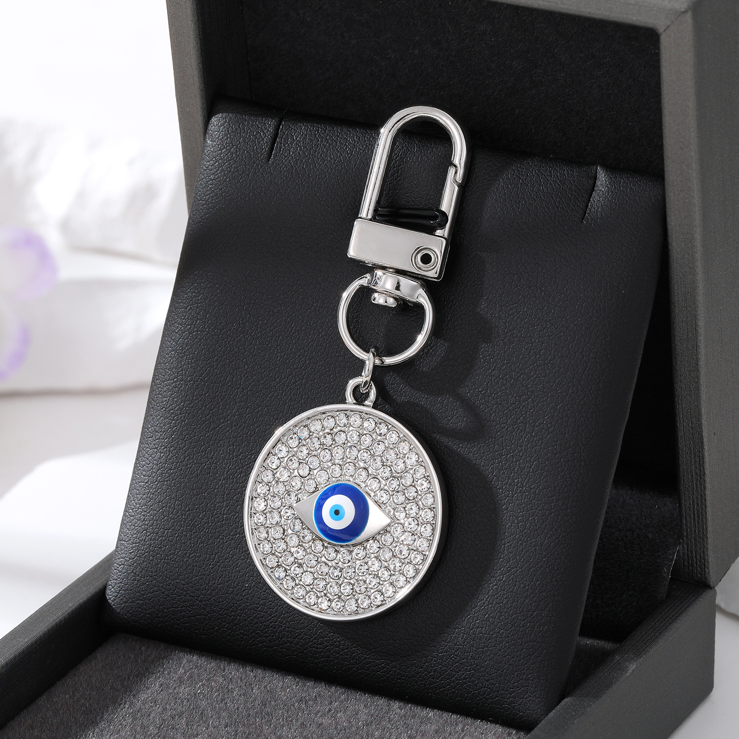 Turkish Evil Eye Hamsa Hand Elephant Keychain Key rings Zircon Fatima Blue Eye Bag Car Charms Accessories Jewelry