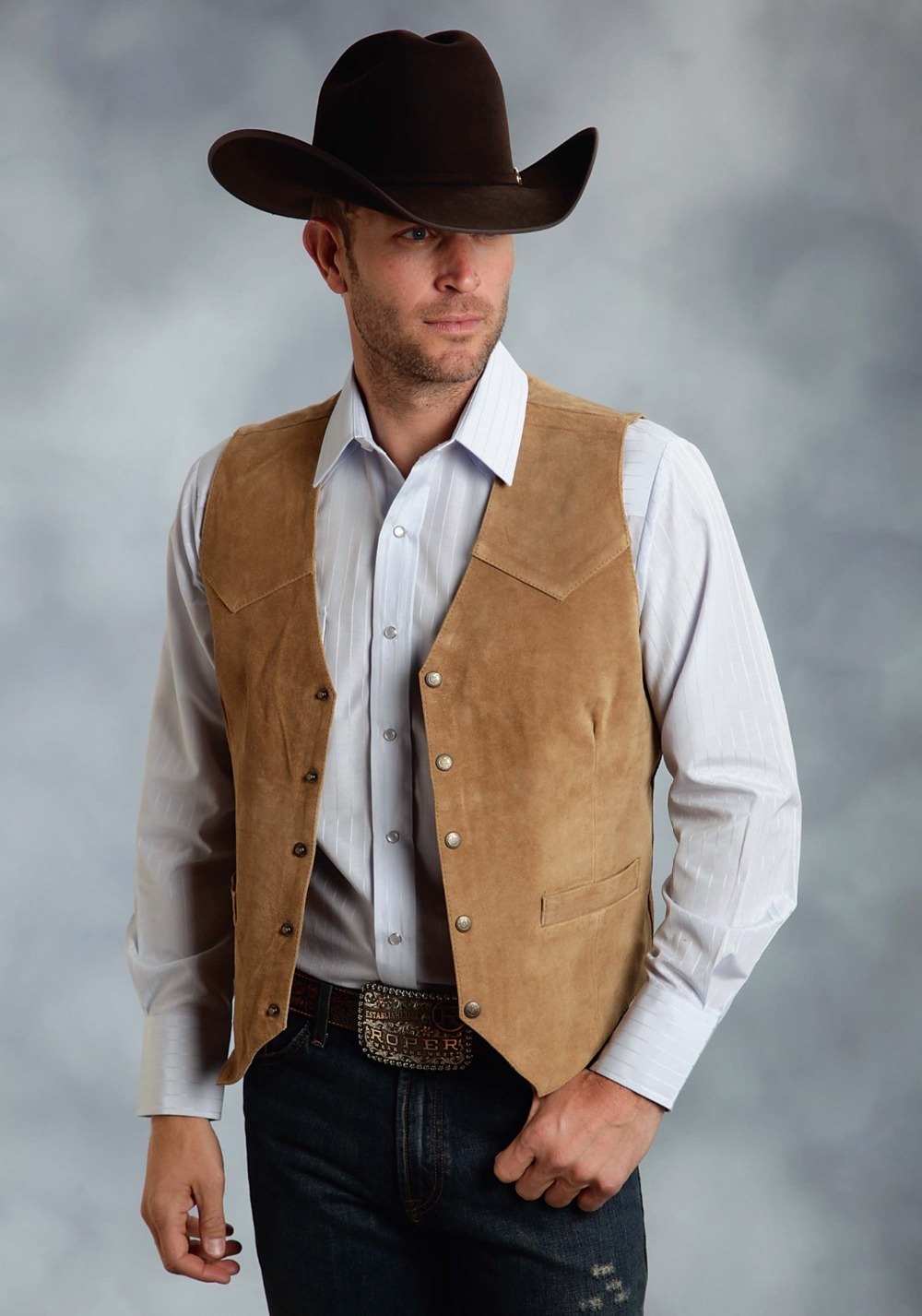 Mens Vests Suede Slim Singlebreasted Casual Western Denim 221117