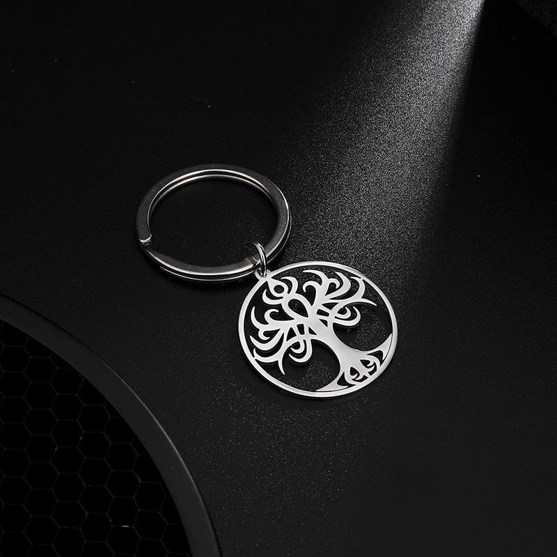 Life Tree Pendant Keychain Stainless Steel Keychains Keyring Thanksgiving Mother's Day Gift Key Chain