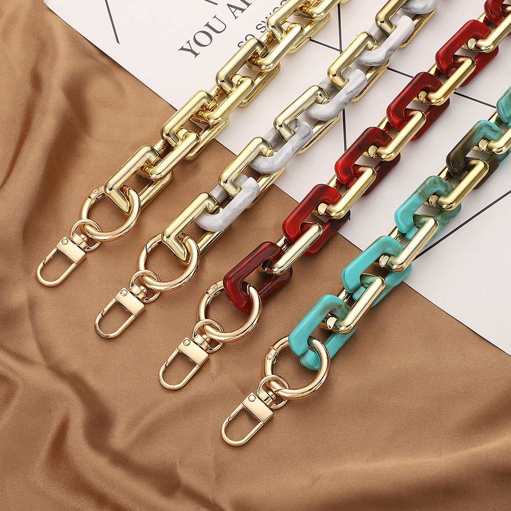 Bag Parts Accessories Acrylic Chain Strap Removable Colourful Womens Resin chain of bags Purse Fishbone 221116