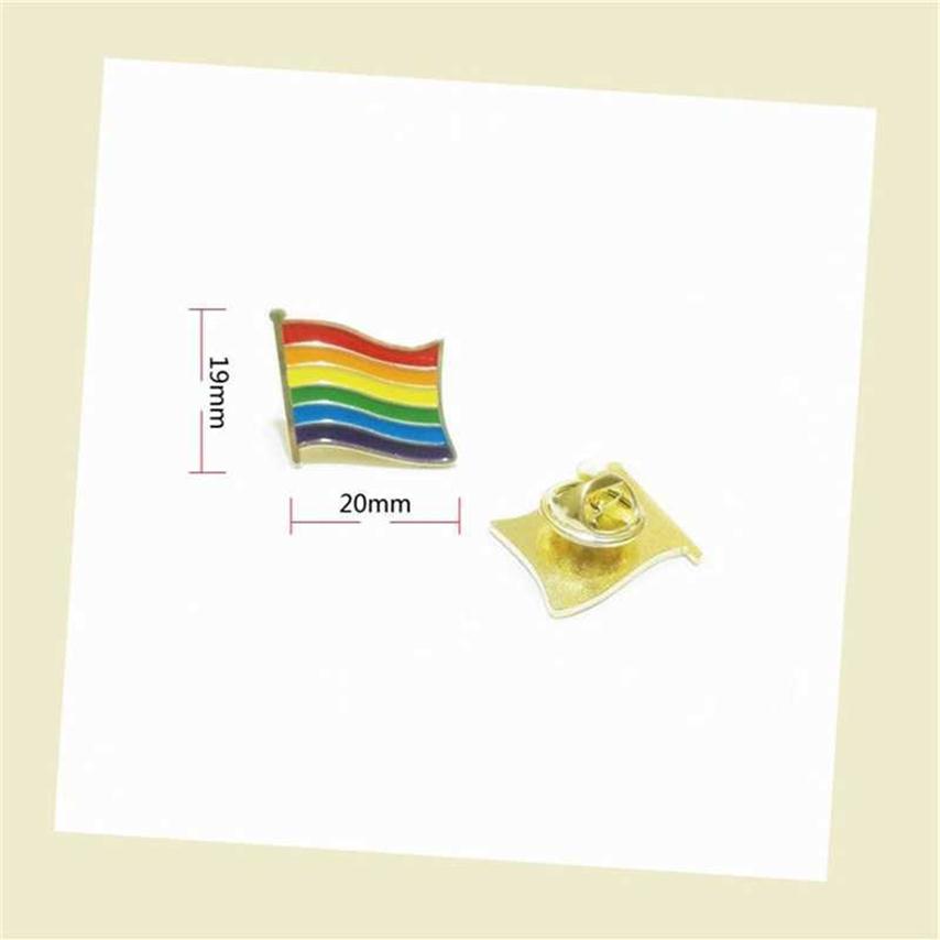 whole 100pcs gay pride pins LGBTQ rainbow flag brooch pins for clothes bag decoration H1018242b