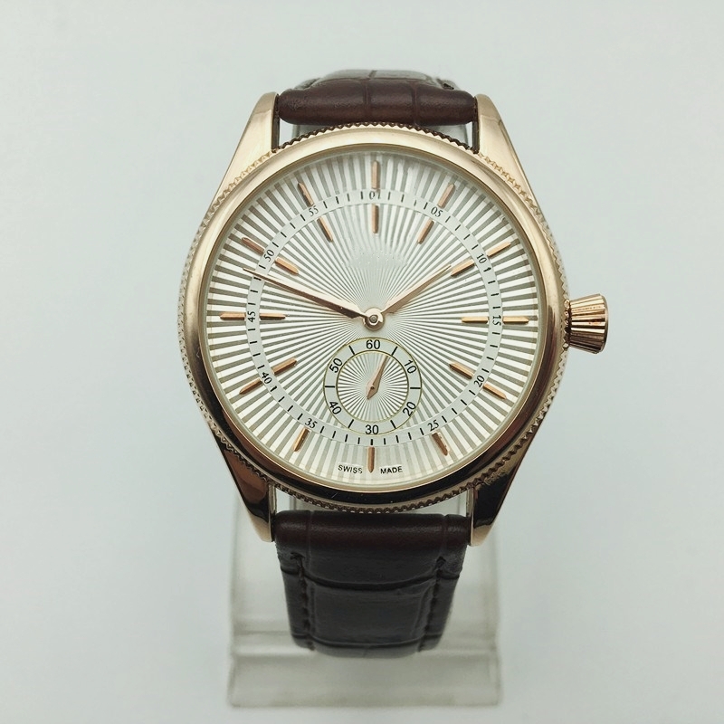 Luxury Vintage Quartz Movement Men Designer Watch 40mm Male Time Clock Small Three Needle Leather Mens Wristwatches Festival Gifts For Father