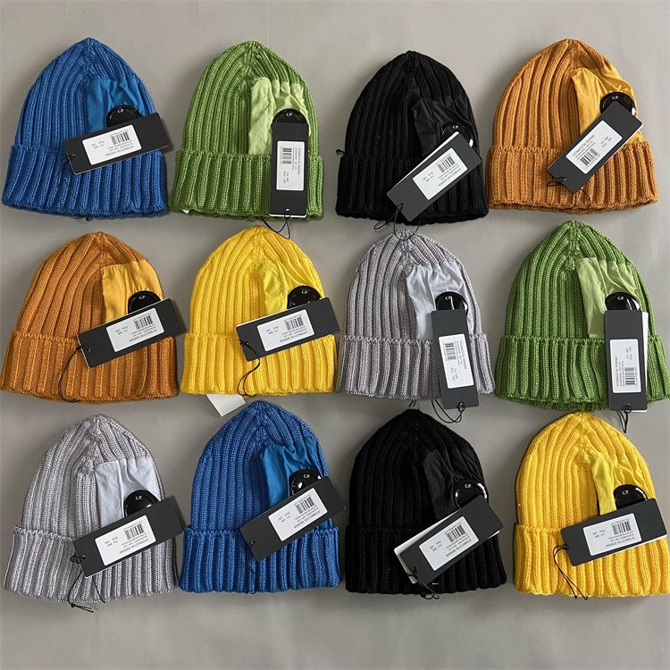 Europe Designer Beanies Extra Fine Merino Wool Utility Hats one Glasses Lens Logo Men Outdoor Knitted Women Skull Autumn Winter Caps