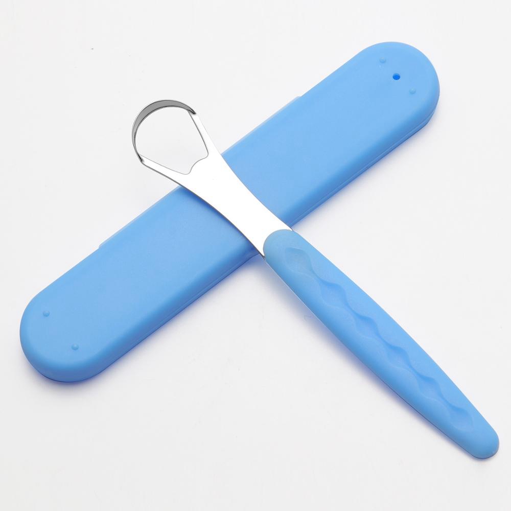 Stainless Steel Oral Tongues Brush Tongue Scraper with Portable Travel Case U Shape Tongue Cleaner for Adult Fresh Breath 302