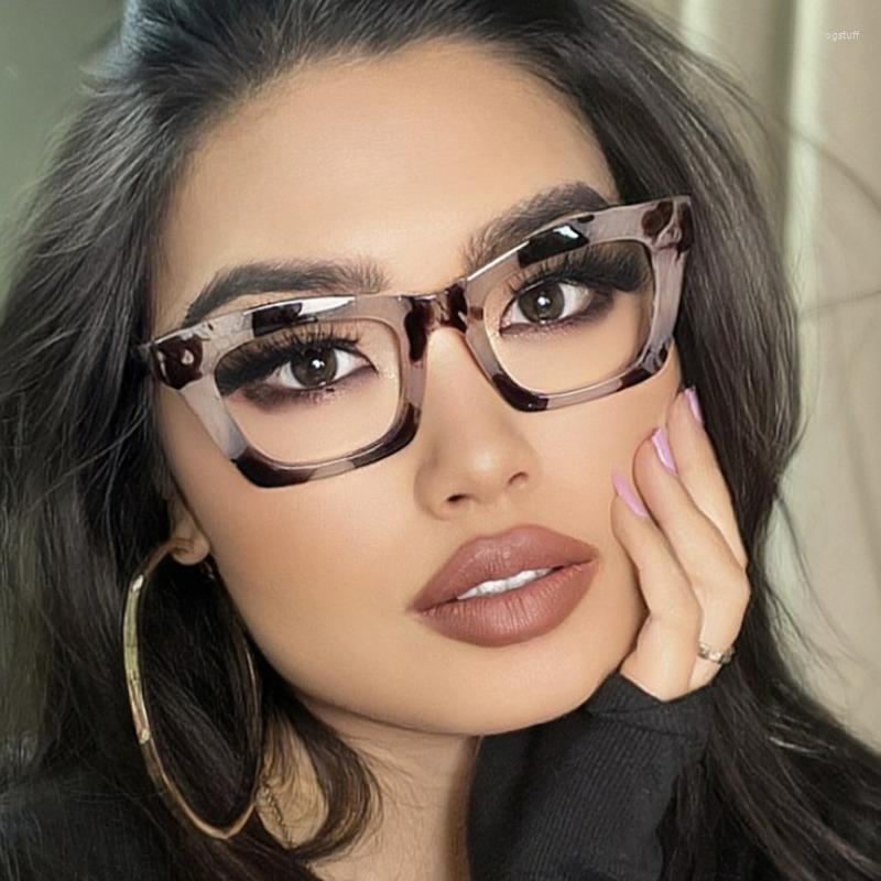 Sunglasses TR90 Anti Blue Light Blocking Cat Eye Glasses Frame Women Luxury Designer Vintage Retro Eyeglasses Frames Ladies Optical Eyewear