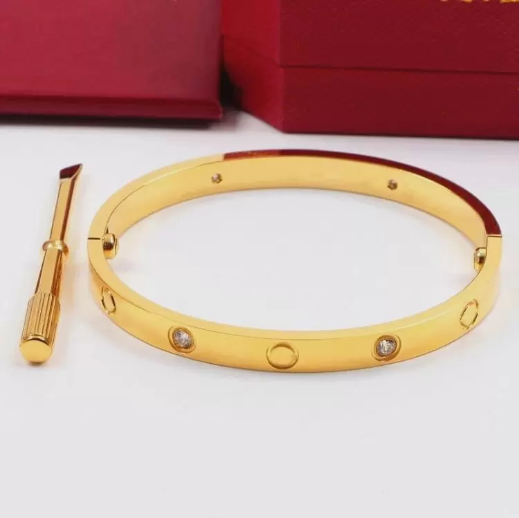 Designer Jewelry Cuff Titanium Steel bracelet Couples Fashion Wedding Rose Gold Thanksgiving bracelet CZ Sizes 16-19