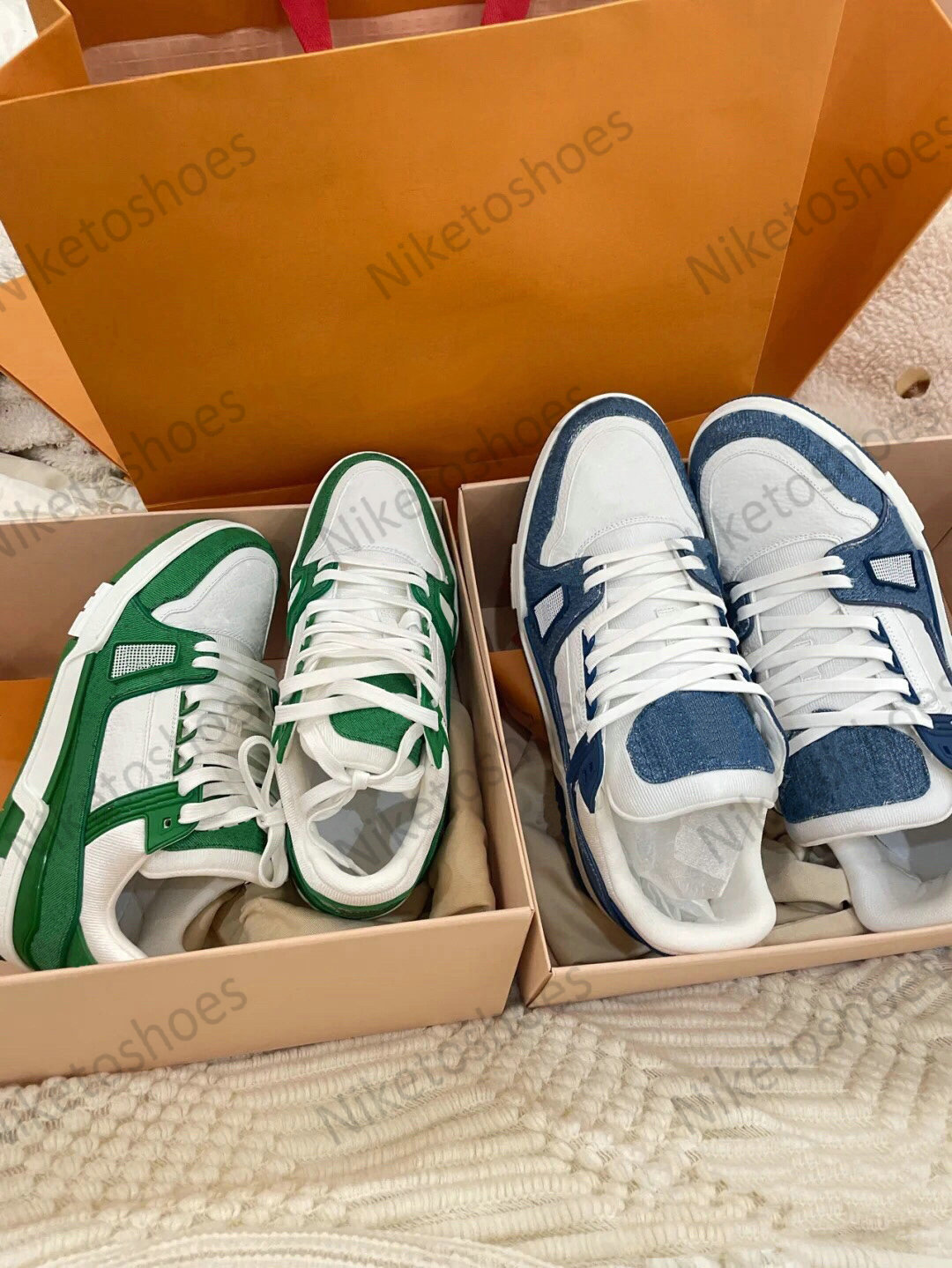Mens Trainer Sneakers Designer Shoes Monograms Denim White Blue Green Platform Casual Shoe vintage Flowers White Black Flat Leather Designers Sneaker, D003
Mens Trainer Sneakers Designer Shoes Monograms Denim White Blue Green Platform Casual Shoe vintage Flowers White Black Flat Leather Designers Sneaker, D003