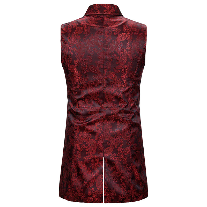 Mens Vests Gothic Steampunk Double Breasted Vest Brocade Waistcoat Men Party Wedding Groom Tuxedo Male Stage Singers Clothes XXL 221117