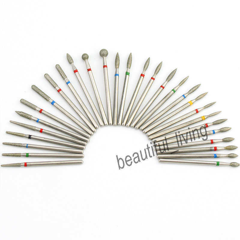 7 Diamond Nail Drill Bits Milling Cutter Set Cutters Manicure Silicon Stone Pedicure Electric Mill Manicure Machine Brocas Para Unas Nagelbohrer
