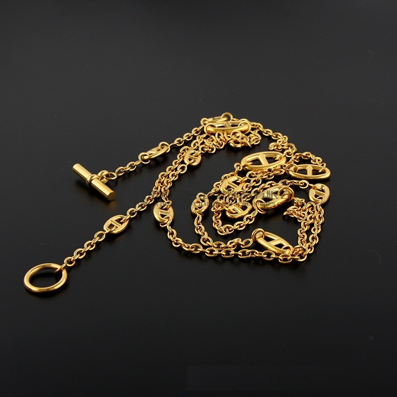Bag Parts Accessories Korean Fashion Pig Nose Chain DIY Women Used for Necklace Bracelet Waist Body Vintage Stainless Steel Jewelry 221116