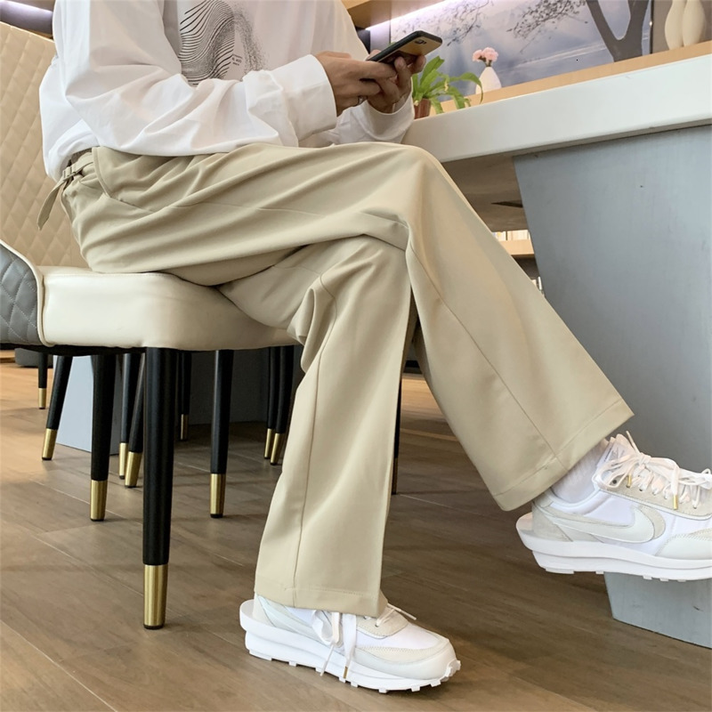 Mens Pants Solid Color Suit Men Fashion Business Society Dress Korean Loose Straight Office Formal Trousers 221117