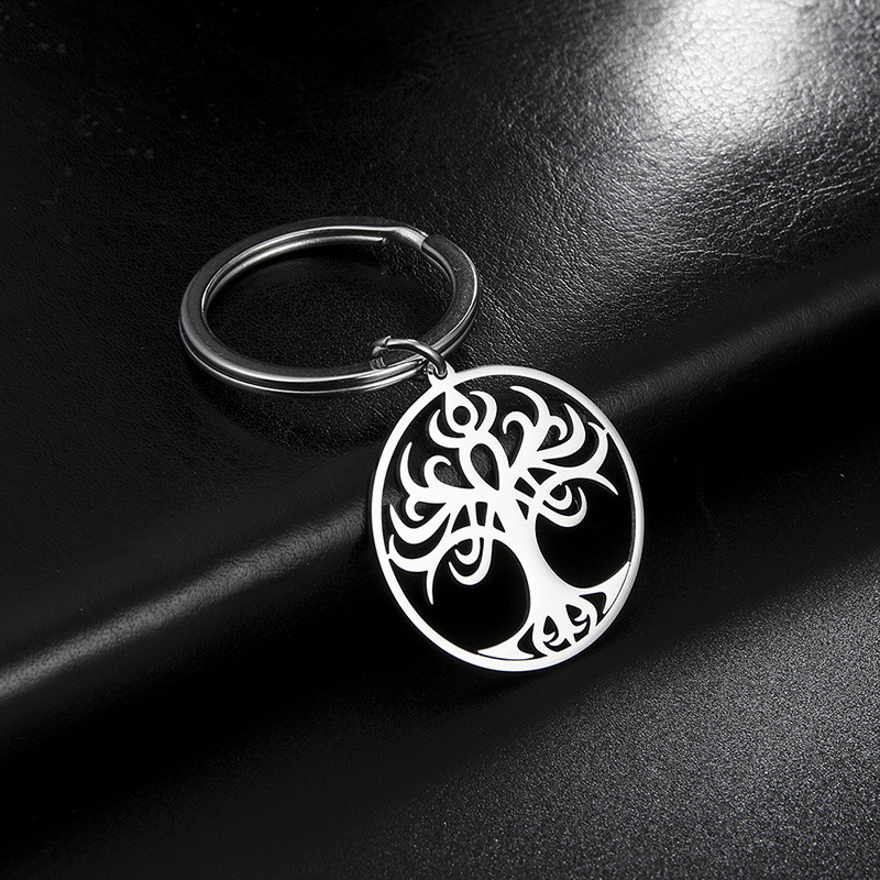 Life Tree Pendant Keychain Stainless Steel Keychains Keyring Thanksgiving Mother's Day Gift Key Chain