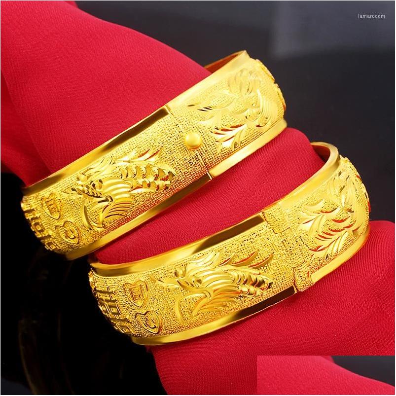Bangle Bangle 18K Gold Plated Ladies Bracelet Wide Retro Style Dragon And Phoenix For Girlfriend Birthday Wedding Jewelry Gift Drop Dhj2D
Bangle Bangle 18K Gold Plated Ladies Bracelet Wide Retro Style Dragon And Phoenix For Girlfriend Birthday Wedding Jewelry Gift Drop Dhj2D
