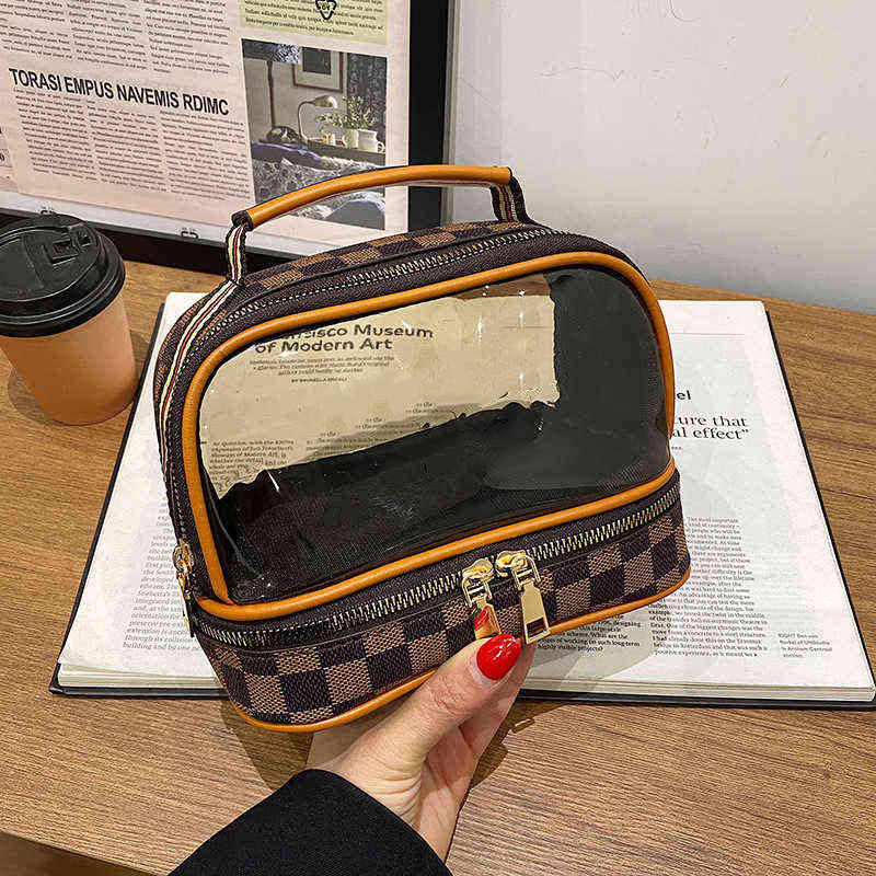 cosmetic bags cases bag portable new old flower doublelayer lar 220823