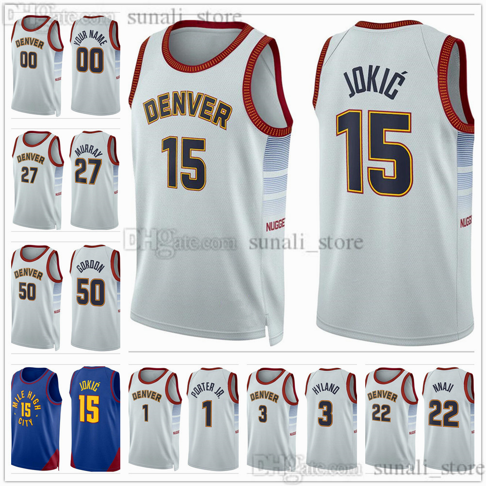 2022-23 City 15 Nikola Basketball Jokic Jerseys Michael 1 Porter Jr. Jamal 27 Murray Aaron 50 Gordon Kentavious 5 Caldwell-Pope Bones Hyland, White9
2022-23 City 15 Nikola Basketball Jokic Jerseys Michael 1 Porter Jr. Jamal 27 Murray Aaron 50 Gordon Kentavious 5 Caldwell-Pope Bones Hyland, White9