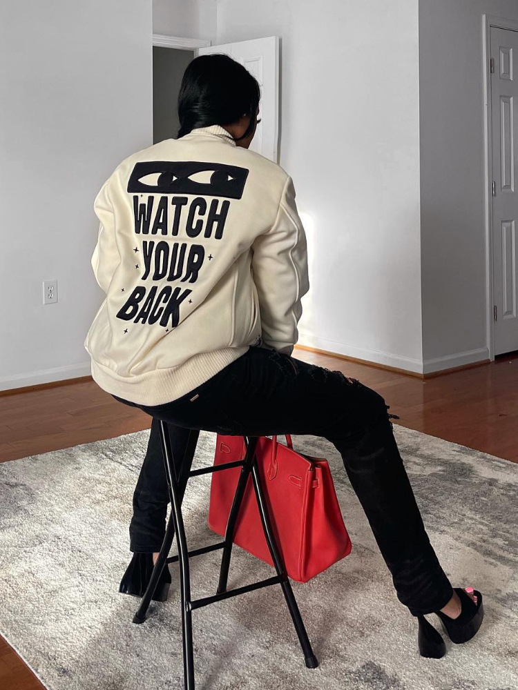 Women's Jackets Varsity Baseball Letterman Jacket Winter Clothes Women Cropped Cyber Y2K Streetwear Racing Bomber Jackets Autumn Coat 221116