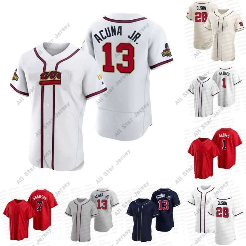 Baseball Jerseys BRAVE 2022 Gold Program Matt Olson Jersey Ozzie Albies Austin Riley Dansby Swanson Ronald Acuna Jr. Marcell Ozuna Orlando Arcia William