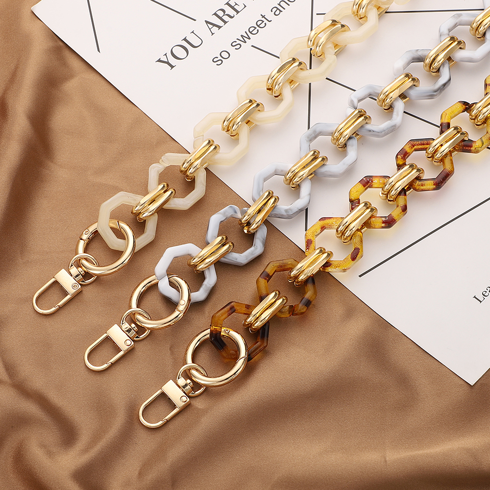 Bag Parts Accessories Acrylic Chain Strap Removable Colourful Womens Resin chain of bags Purse Fishbone 221116