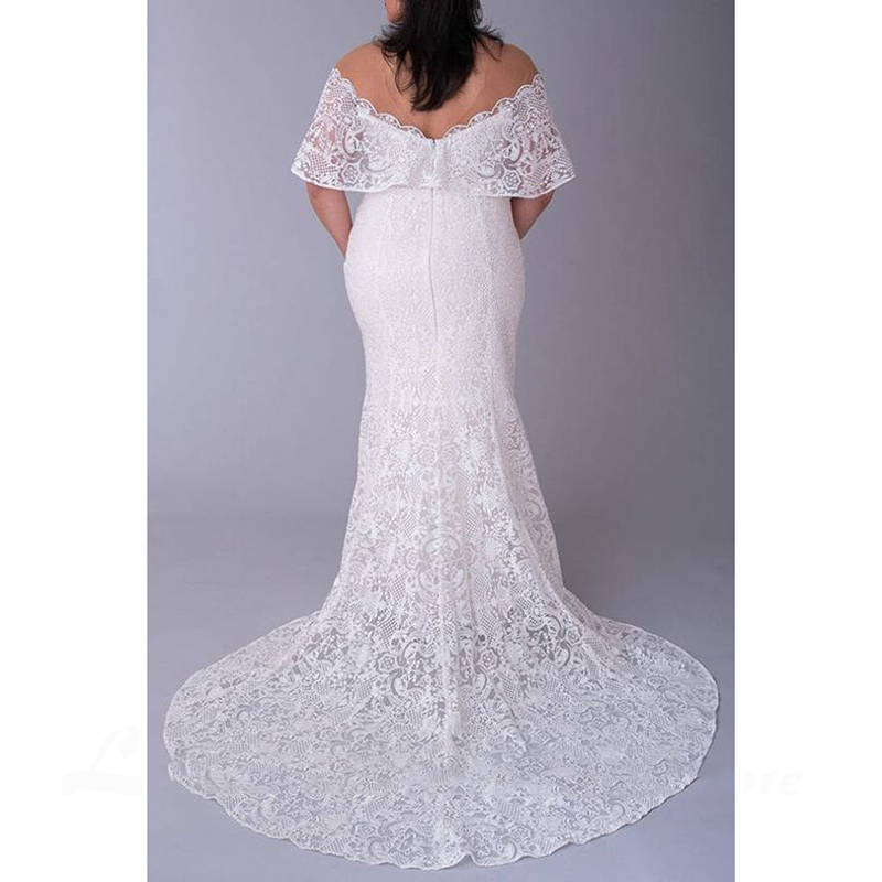 Plus Size Dress Mermaid Wedding Gowns Off the Shoulder Vintage Lace Bride Dresses vestido noiva robe de mariee