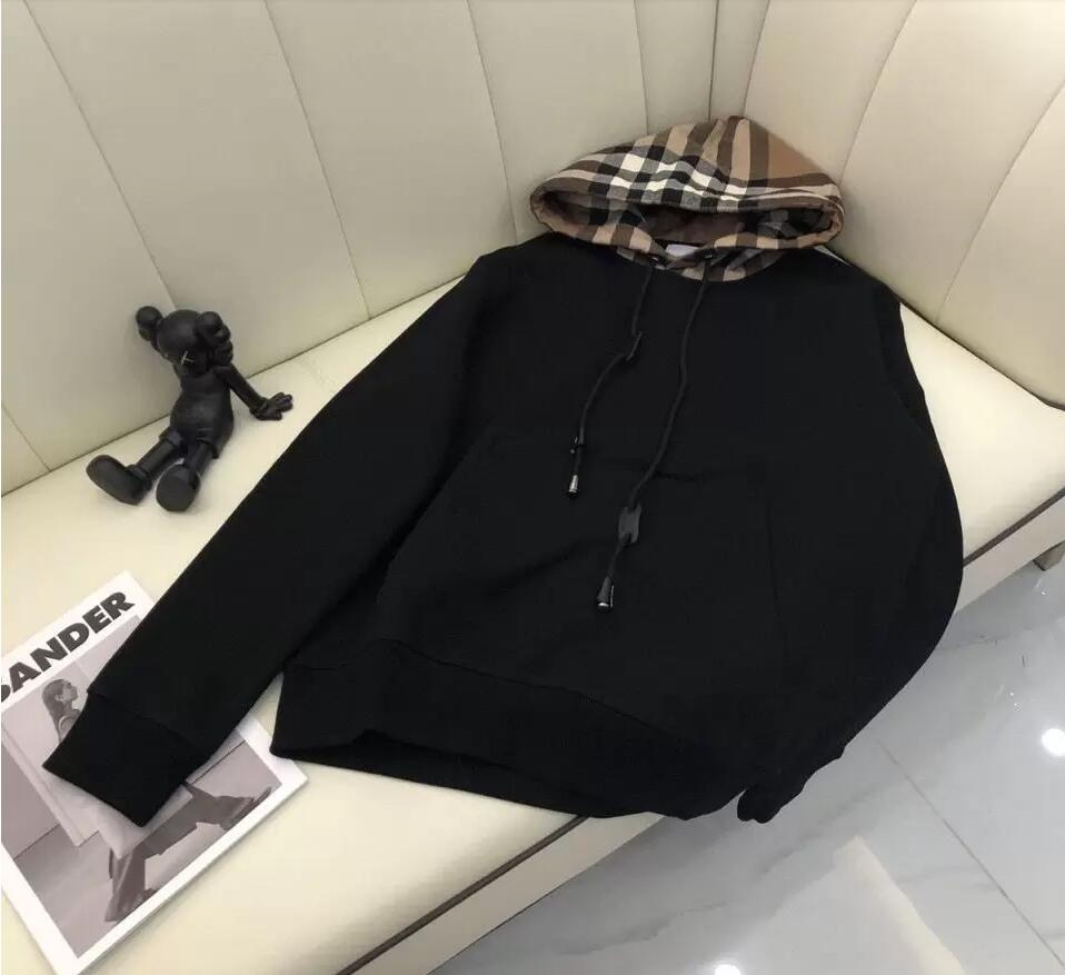 Bby Hoodie Male Designer Tide Brand Burb Hoodie Sweater Classic Plaid Panel Loose O Pullover Women's Sweatshirt Fashion Cotton Jacket, Black 
Bby Hoodie Male Designer Tide Brand Burb Hoodie Sweater Classic Plaid Panel Loose O Pullover Women's Sweatshirt Fashion Cotton Jacket, Black