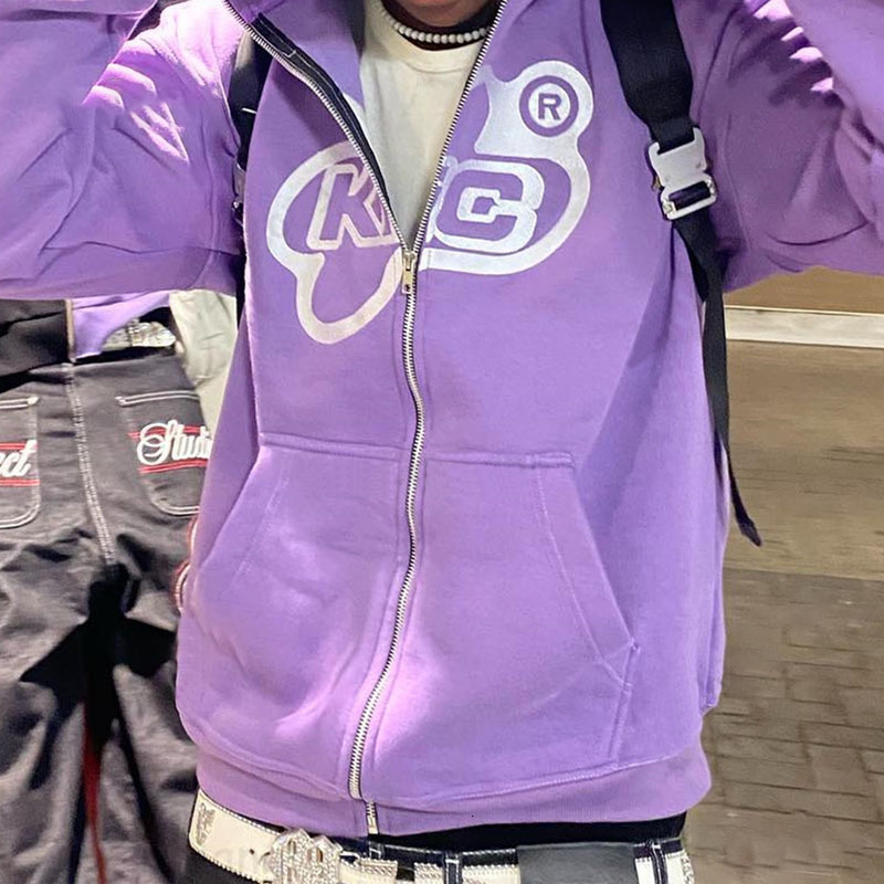 Mens Hoodies Sweatshirts Men Star Letter Printed Harajuku High Street Hooded Y2K Streetwear Hip Hop Gothic Zip Up Loose Jacket Coats 221117