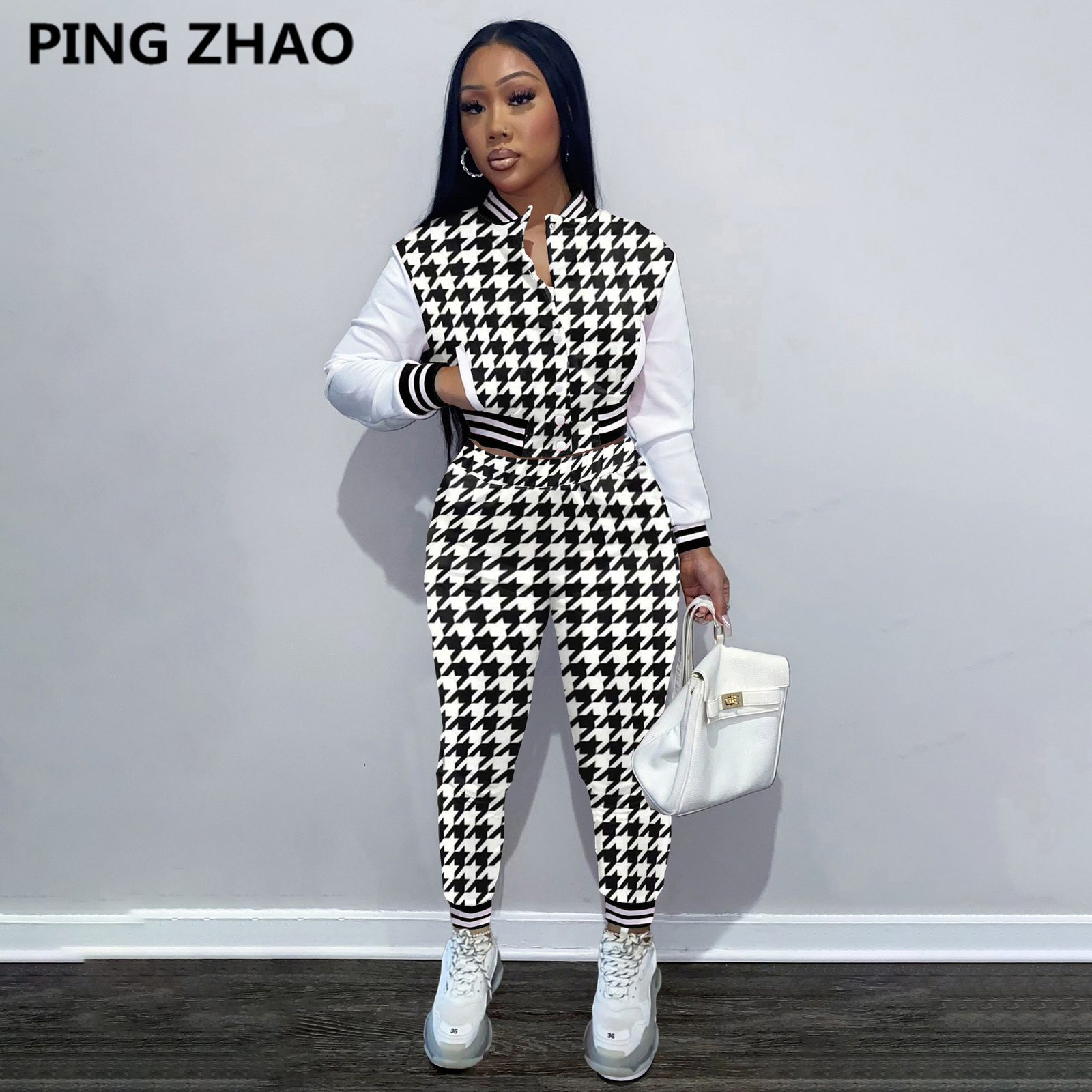 Womens Two Piece Pants Baseball Suit Winter Spring Printing Tracksuit Women 2 Pieces Set Sports Sweatshirts Sweatpants Outfits Peice Sets 221117