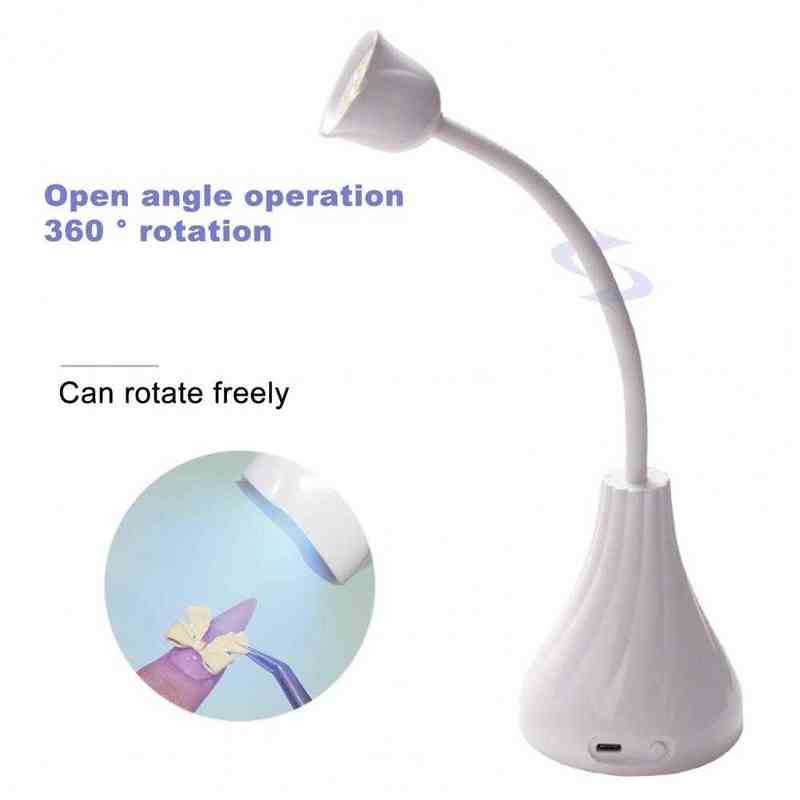Nxy Lotus Mini Nail Lamp Dryer Machine 18w Rechargeable Portable Uv/led Light Curing Polish Glue Art 220624