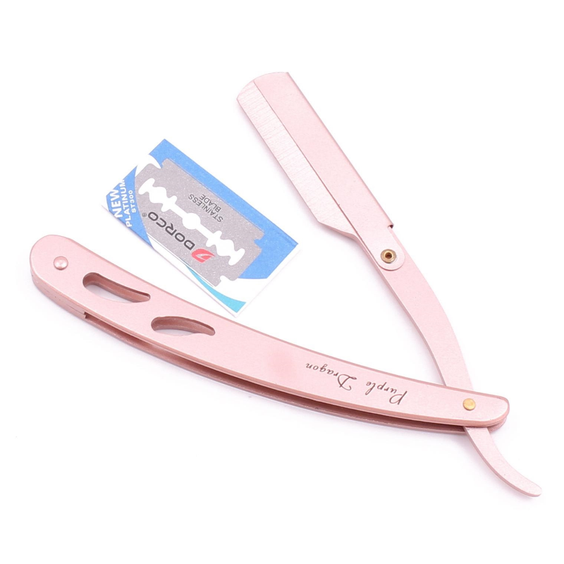 Razors & Blades 14x2cm Purple Dragon Black Stainless Men Straight Barber Edge Steel Razor Folding Shaving Knife Hair Removal Tools 1Pieces Blade