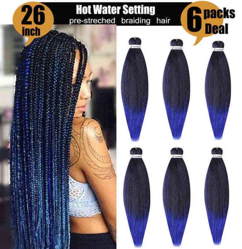 6PCS Pre Stretched Braiding Hair Synthetic Jumbo Crochet Braid Hair Extensions Easy to Braiding Hair 26inch H220429 
6PCS Pre Stretched Braiding Hair Synthetic Jumbo Crochet Braid Hair Extensions Easy to Braiding Hair 26inch H220429