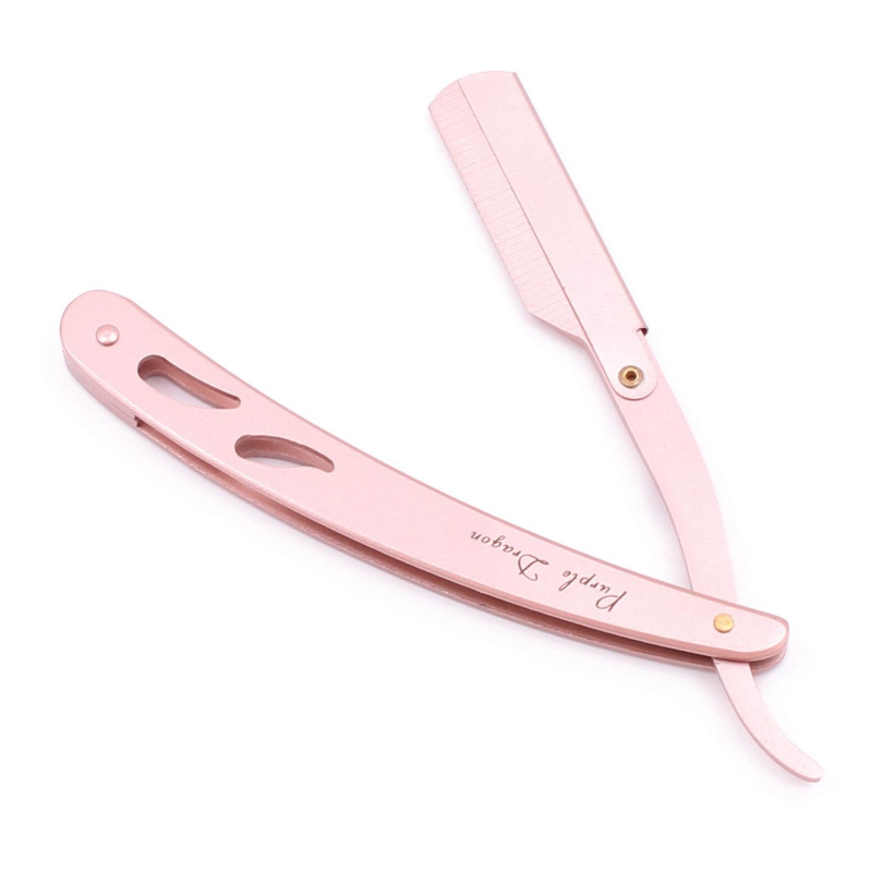 Razors & Blades 14x2cm Purple Dragon Black Stainless Men Straight Barber Edge Steel Razor Folding Shaving Knife Hair Removal Tools 1Pieces Blade