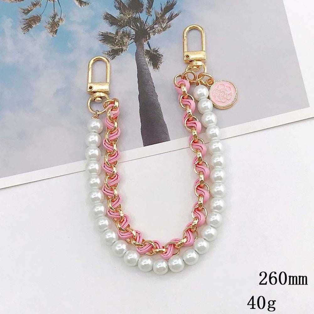 1PC Cell Phone Straps Charms Vintage Pearl Bag Strap For Handbag Double Layer Chain Lanyard Exquisite DIY Purse Replacement Handles Accessory Y2211