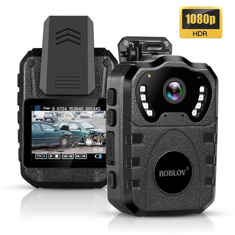 BOBLOV WN10 1080P HD Body Cam Portable IR Night Vision Police Camera 175 Degree Security 64GB Mini Camera DVR Video Recorder277H230D